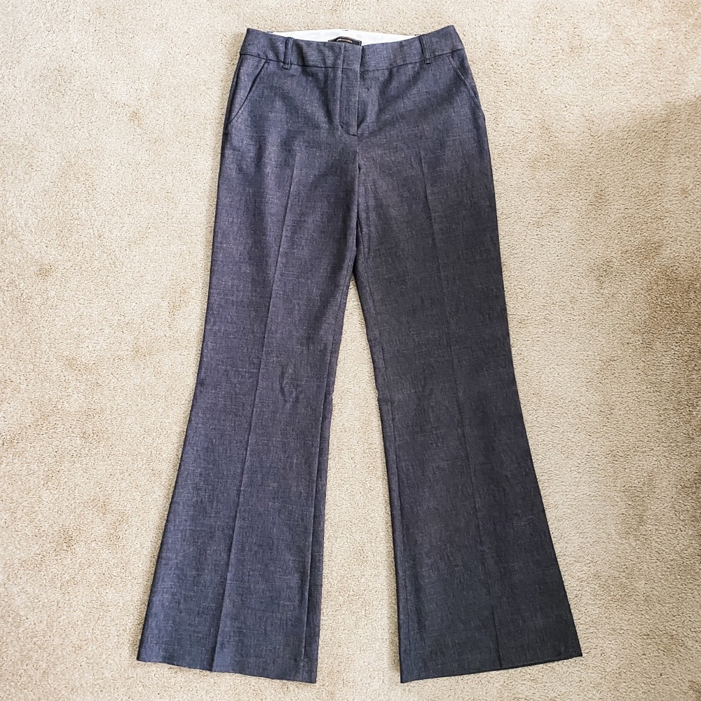 BCBG MaxAzria Wide Leg Dress Pants Women Size 8 Gray/Blue Blend